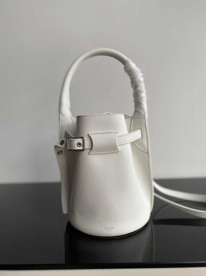 Fake Celine Cheap White Big Bag Bucket Nano Cowhide Bucket Bag